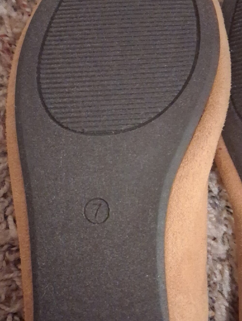 Women's Suede Ballet Flats in Mustard - Picture 3 of 3